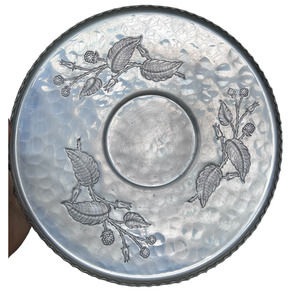 Vintage FARBERWARE Wrought Aluminum MCM Hammered Morning Glory Tray BKLYN NY